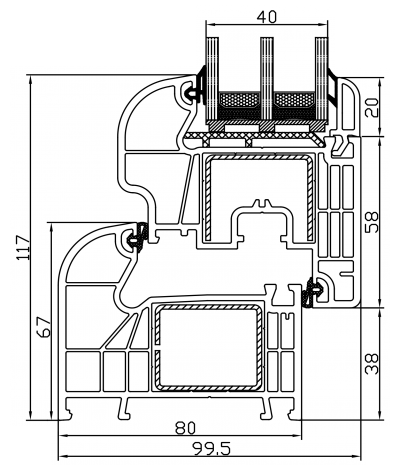 Classictherm window rounded 40 mm