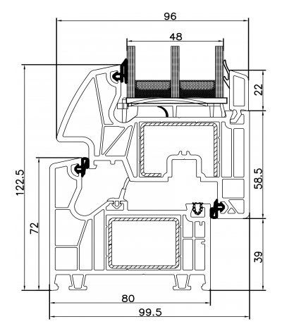 Perfectherm window 48 mm